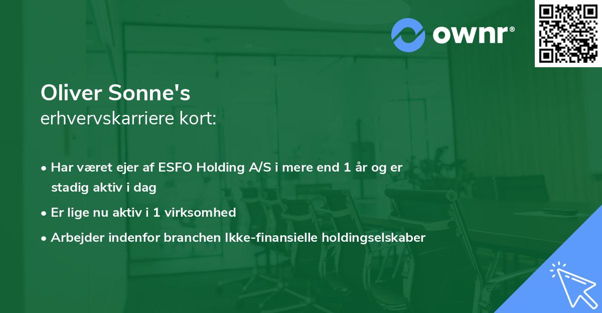 Oliver Sonne's erhvervskarriere kort