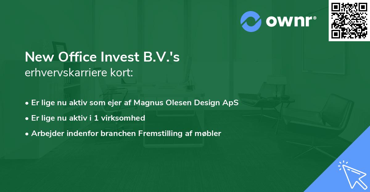 New Office Invest B.V.'s erhvervskarriere kort