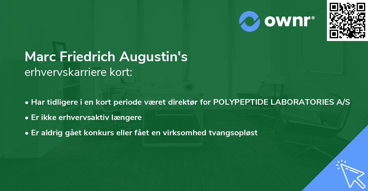 Marc Friedrich Augustin's erhvervskarriere kort