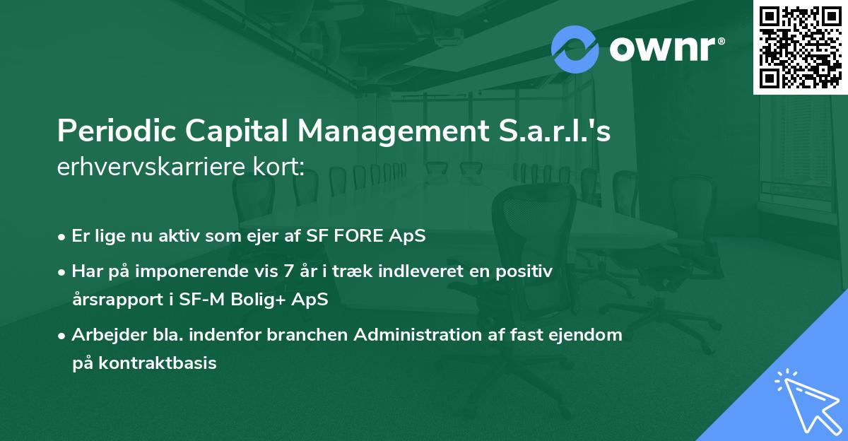 Periodic Capital Management S.a.r.l.'s erhvervskarriere kort