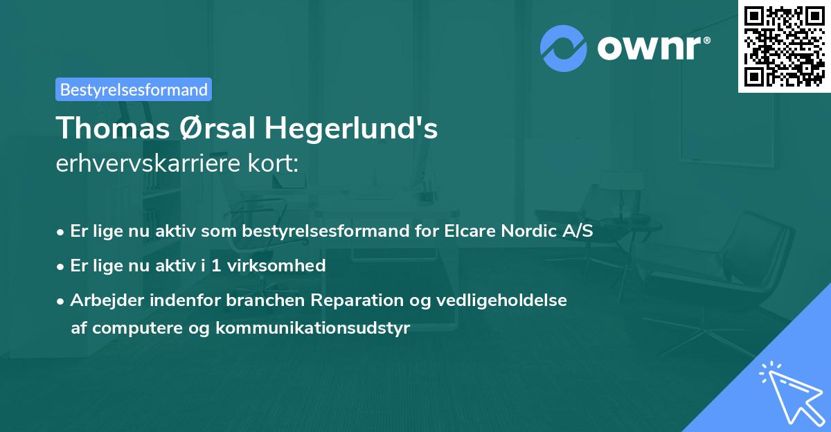 Thomas Ørsal Hegerlund's erhvervskarriere kort