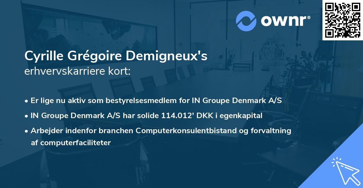 Cyrille Grégoire Demigneux's erhvervskarriere kort