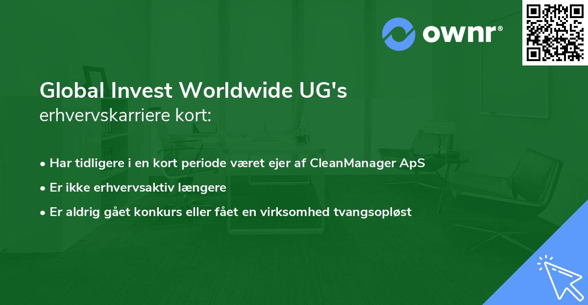 Global Invest Worldwide UG's erhvervskarriere kort