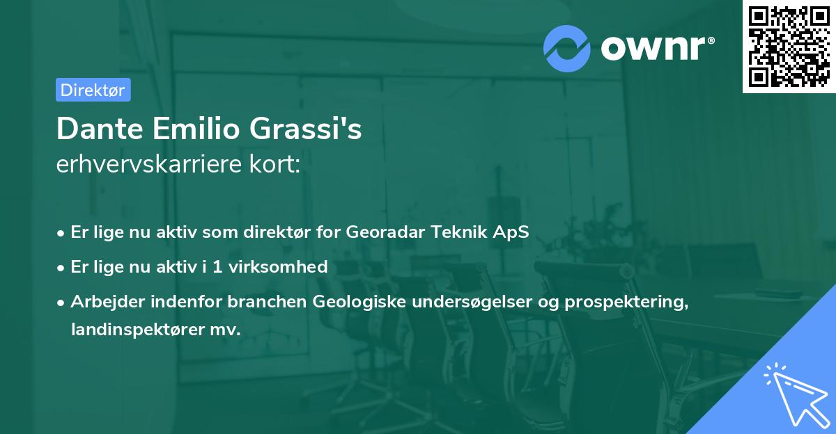 Dante Emilio Grassi's erhvervskarriere kort