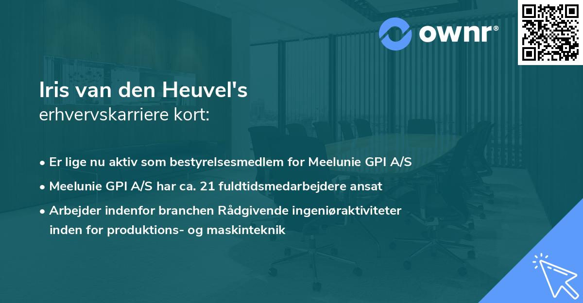 Iris van den Heuvel's erhvervskarriere kort