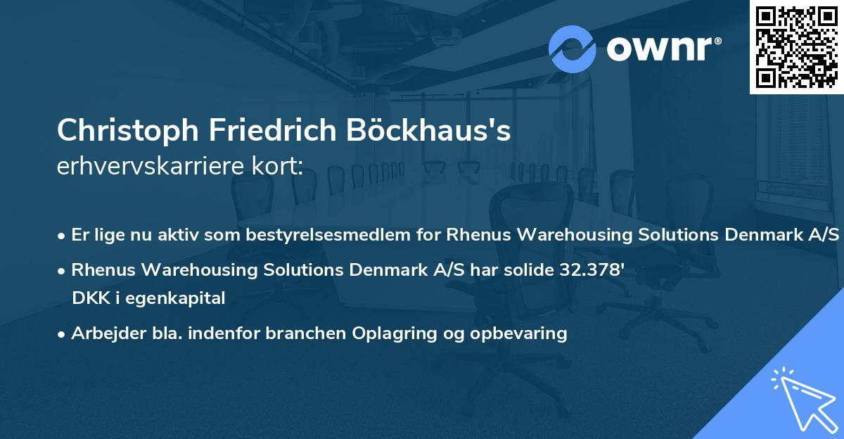 Christoph Friedrich Böckhaus's erhvervskarriere kort