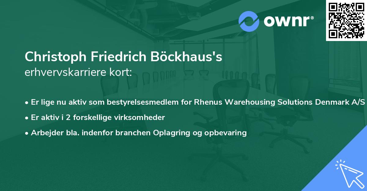 Christoph Friedrich Böckhaus's erhvervskarriere kort