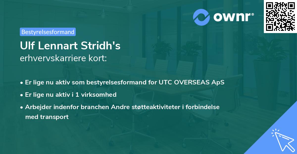 Ulf Lennart Stridh's erhvervskarriere kort