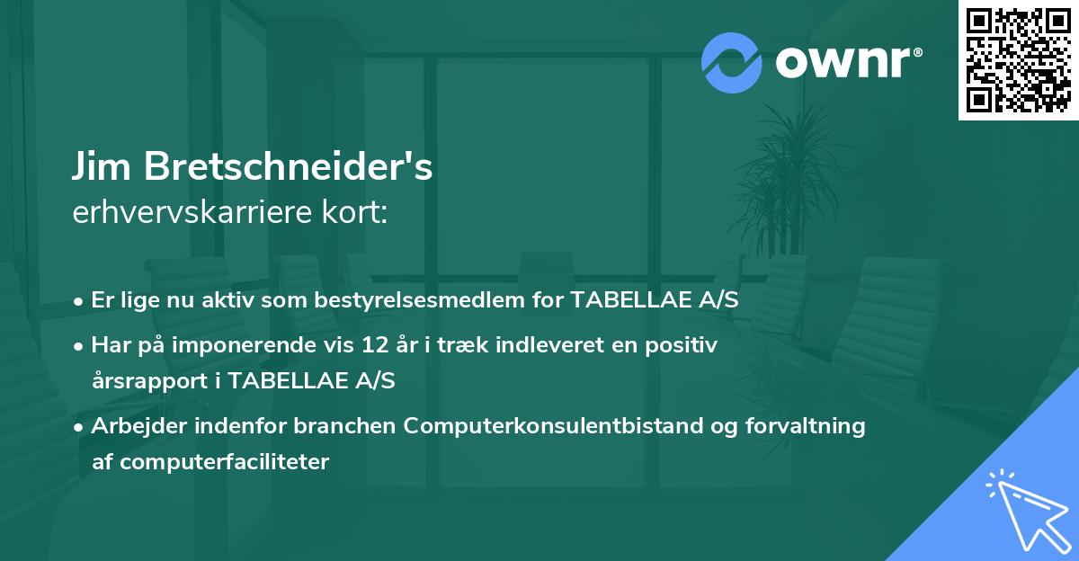 Jim Bretschneider's erhvervskarriere kort