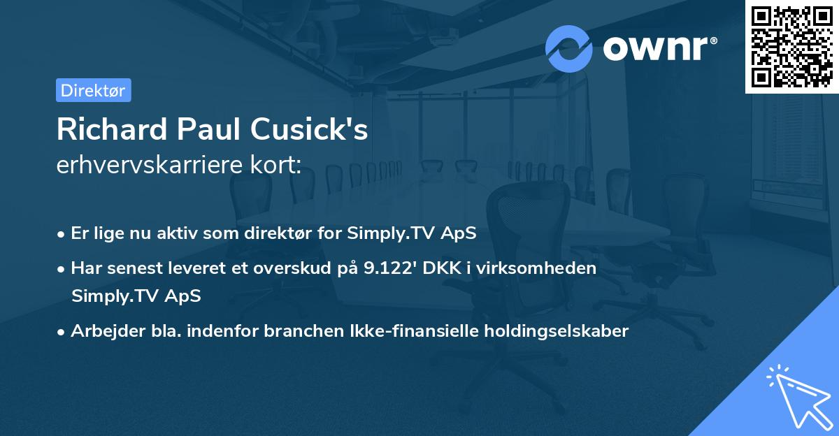 Richard Paul Cusick's erhvervskarriere kort
