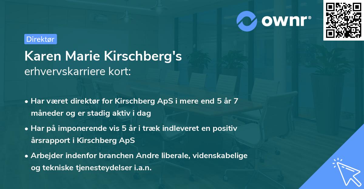 Karen Marie Kirschberg's erhvervskarriere kort
