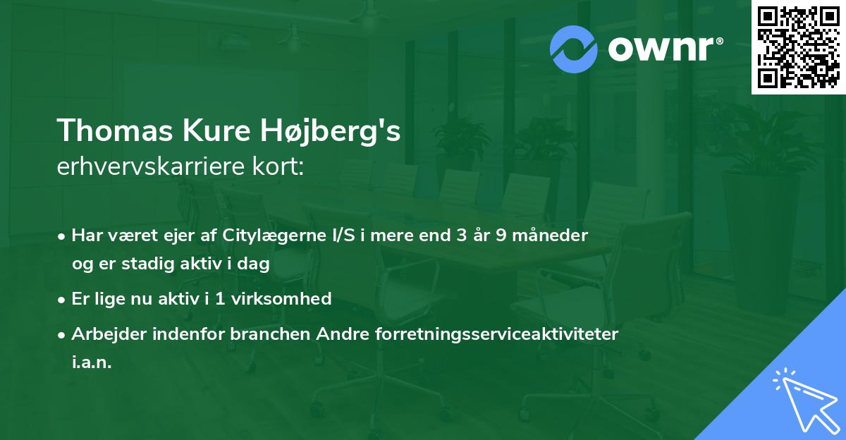Thomas Kure Højberg's erhvervskarriere kort