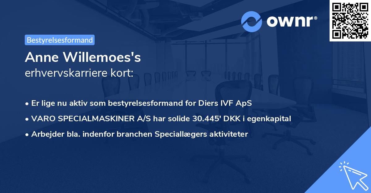 Anne Willemoes's erhvervskarriere kort