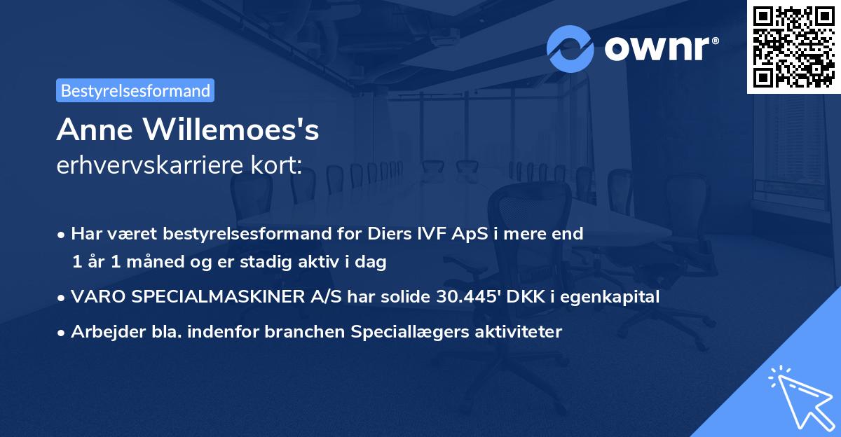 Anne Willemoes's erhvervskarriere kort