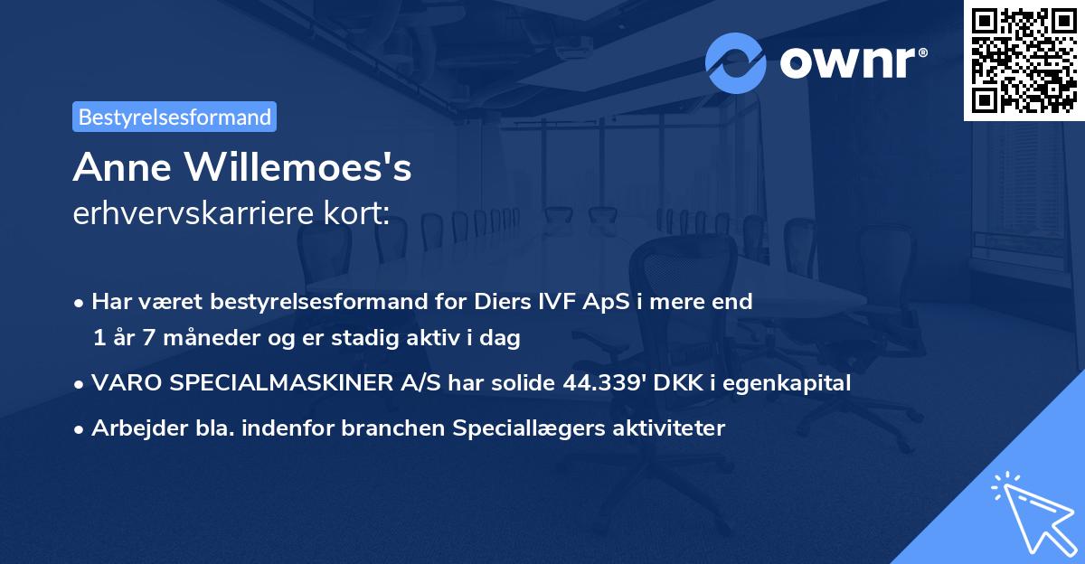 Anne Willemoes's erhvervskarriere kort