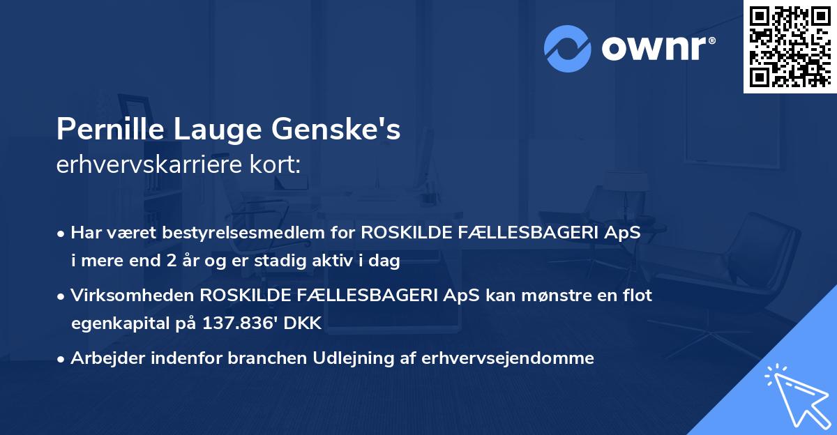 Pernille Lauge Genske's erhvervskarriere kort