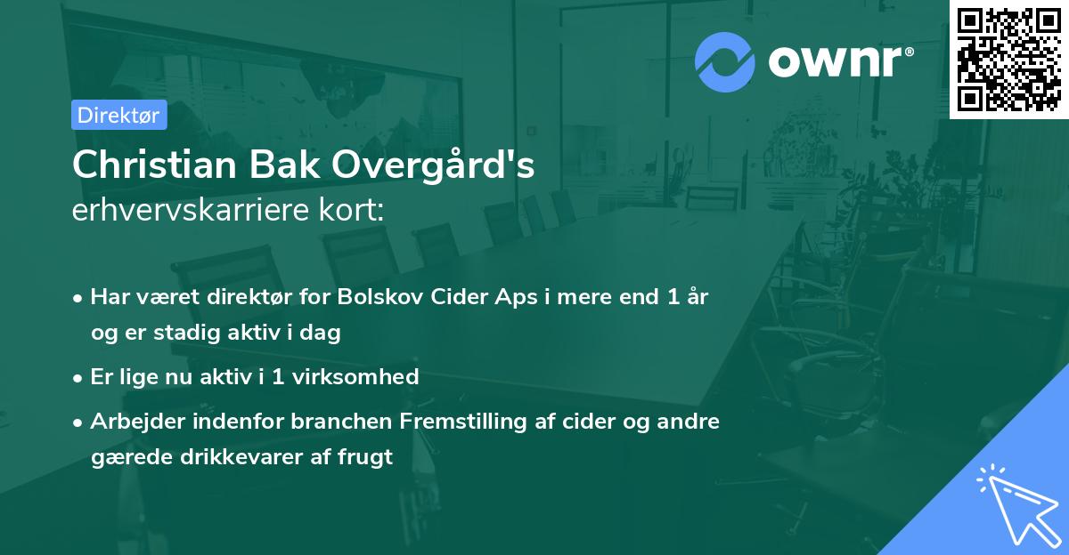 Christian Bak Overgård's erhvervskarriere kort