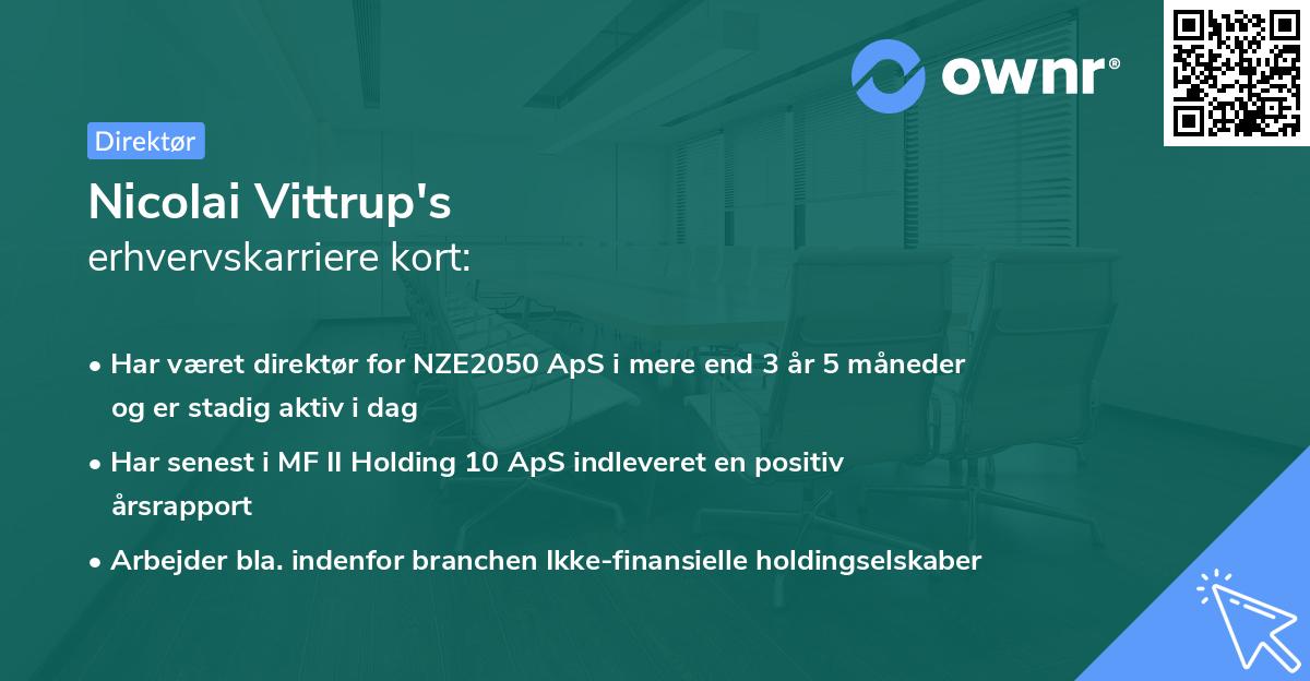 Nicolai Vittrup's erhvervskarriere kort