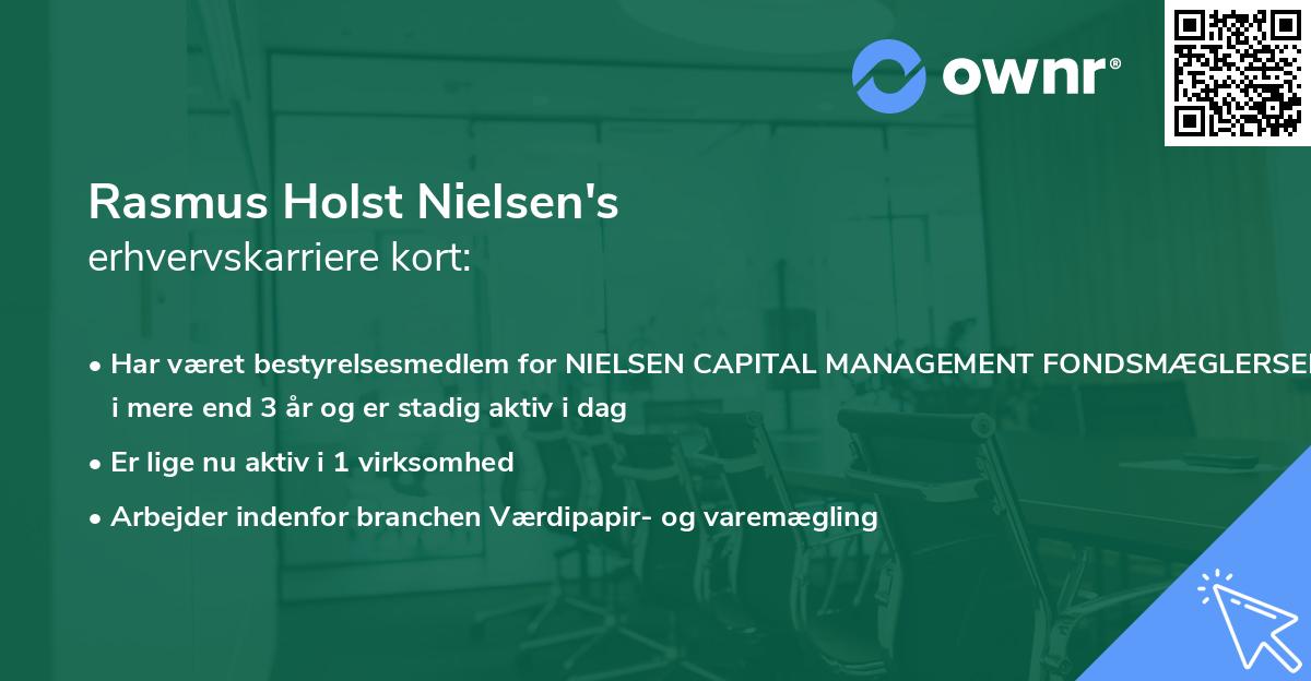 Rasmus Holst Nielsen's erhvervskarriere kort