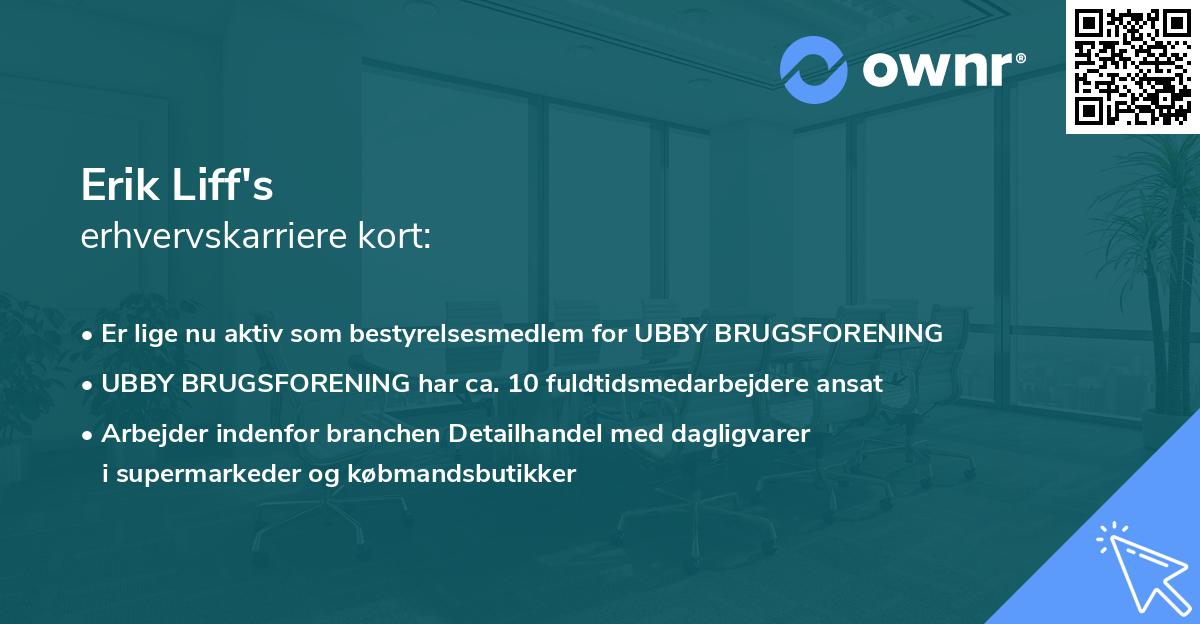 Erik Liff's erhvervskarriere kort