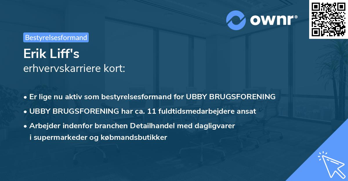Erik Liff's erhvervskarriere kort