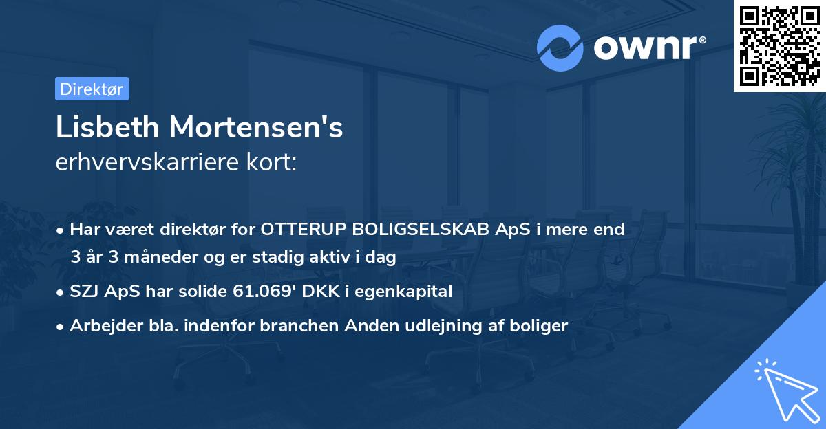 Lisbeth Mortensen's erhvervskarriere kort