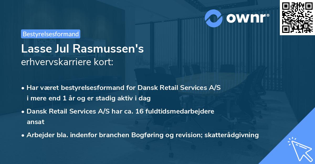 Lasse Jul Rasmussen's erhvervskarriere kort