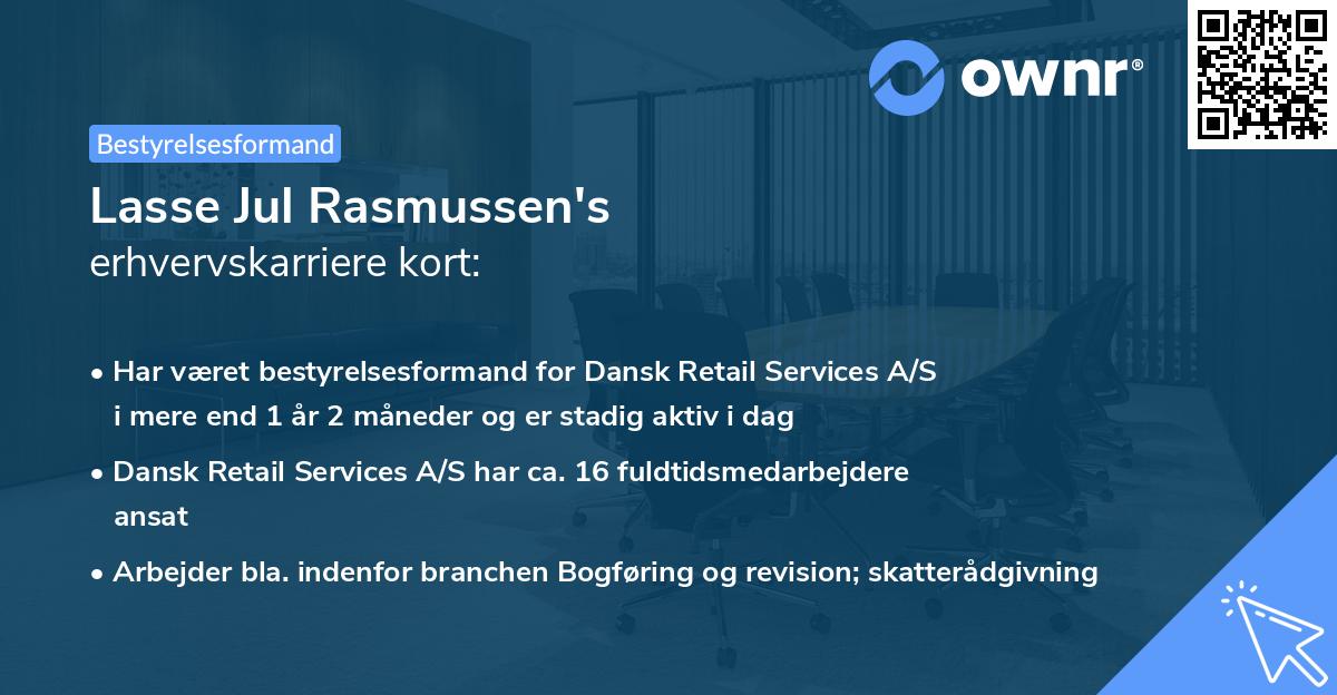 Lasse Jul Rasmussen's erhvervskarriere kort