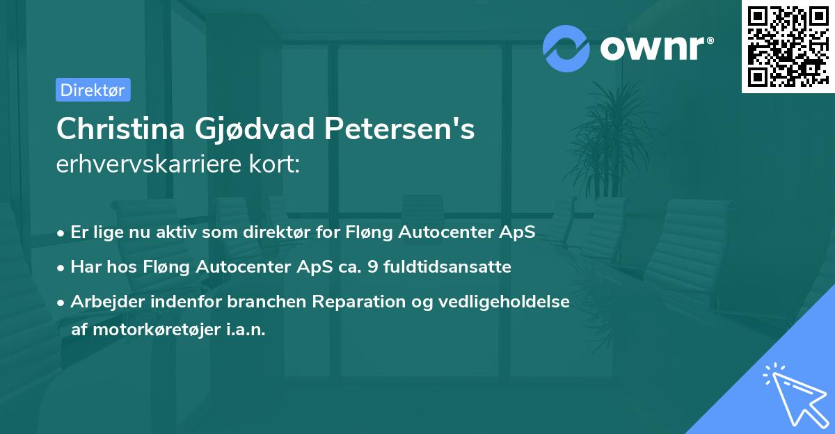 Christina Gjødvad Petersen's erhvervskarriere kort