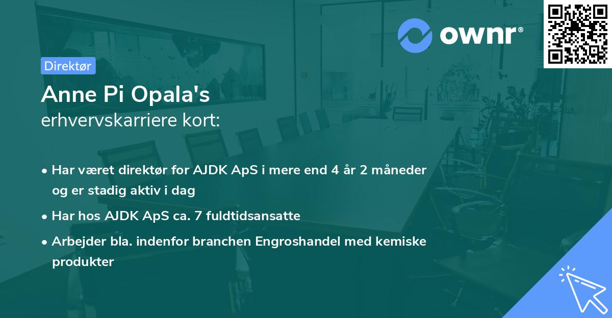 Anne Pi Opala's erhvervskarriere kort