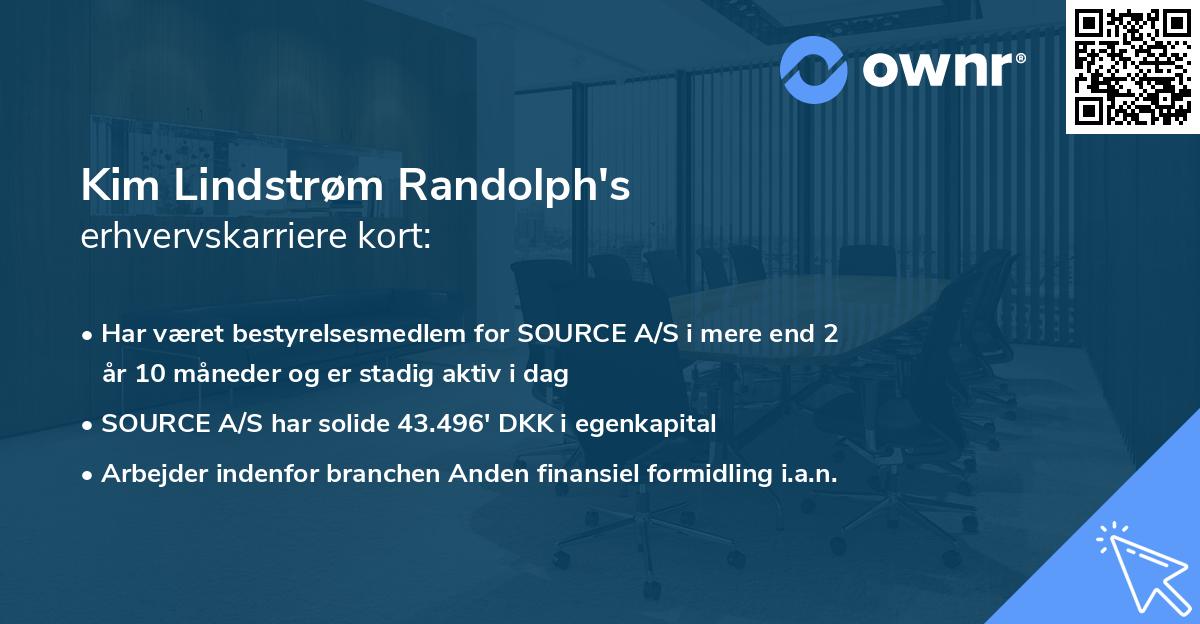 Kim Lindstrøm Randolph's erhvervskarriere kort