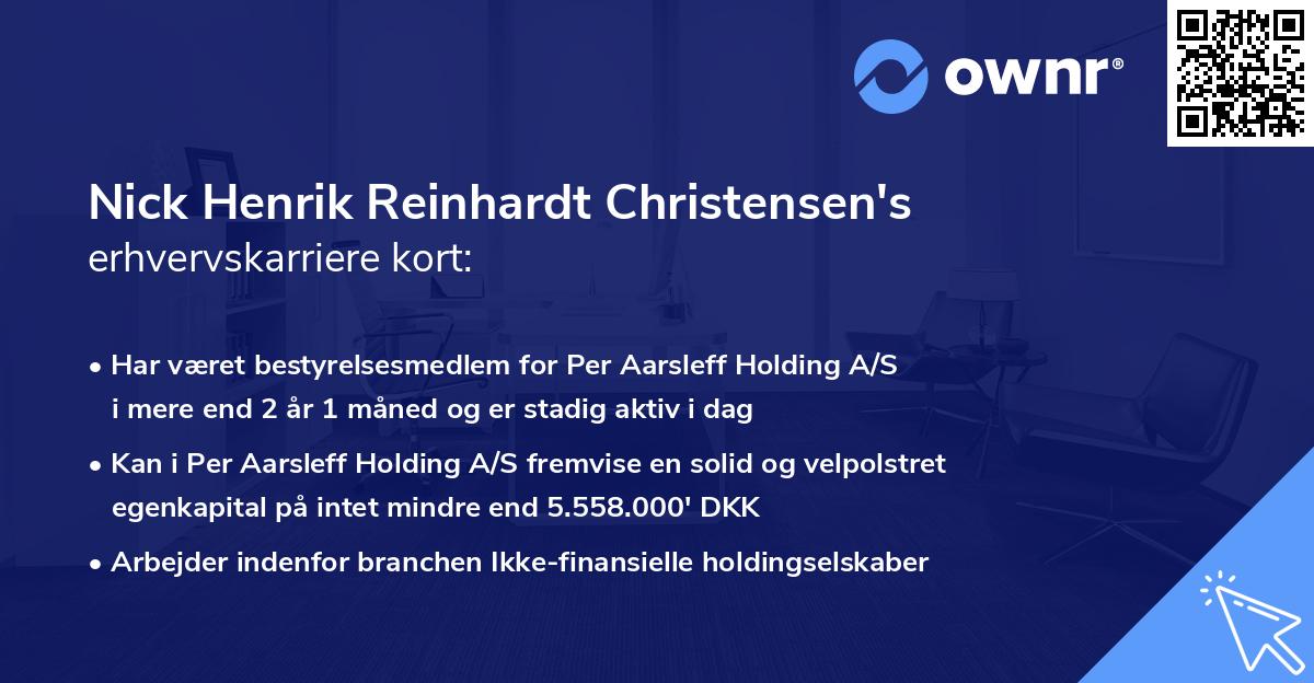 Nick Henrik Reinhardt Christensen's erhvervskarriere kort