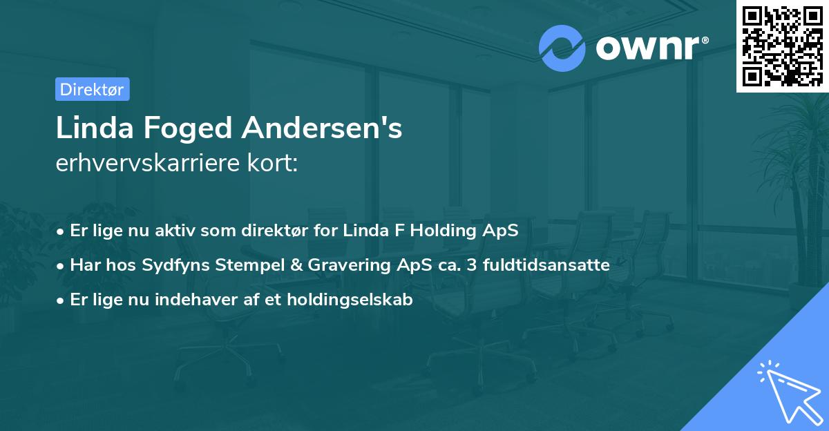 Linda Foged Andersen's erhvervskarriere kort