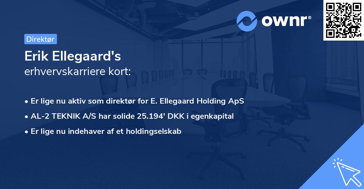 Erik Ellegaard's erhvervskarriere kort