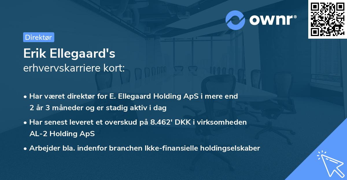 Erik Ellegaard's erhvervskarriere kort