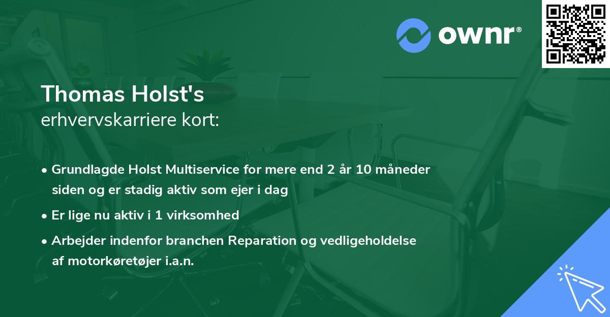 Thomas Holst's erhvervskarriere kort