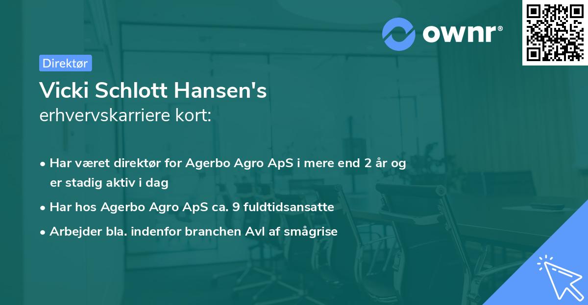 Vicki Schlott Hansen's erhvervskarriere kort