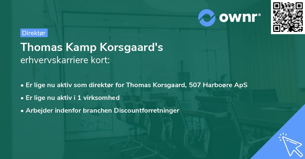 Thomas Kamp Korsgaard's erhvervskarriere kort