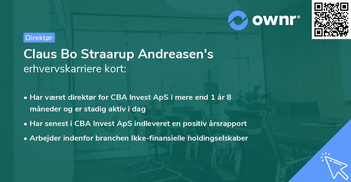 Claus Bo Straarup Andreasen's erhvervskarriere kort