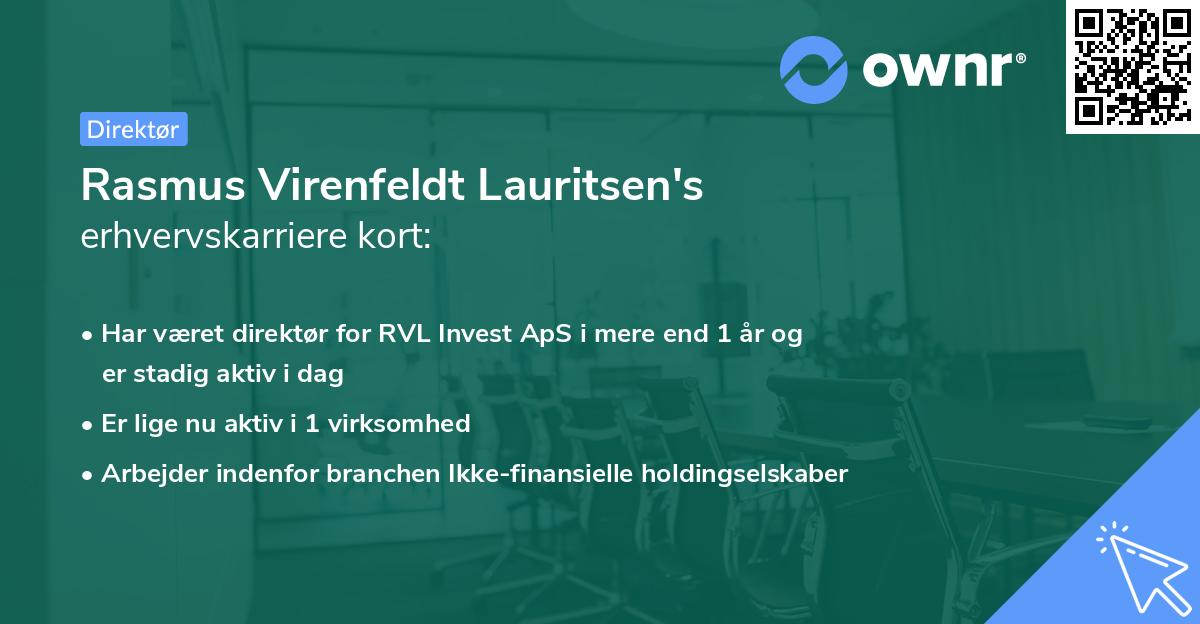 Rasmus Virenfeldt Lauritsen's erhvervskarriere kort