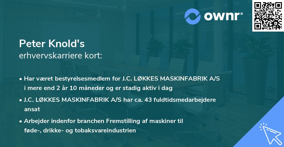 Peter Knold's erhvervskarriere kort