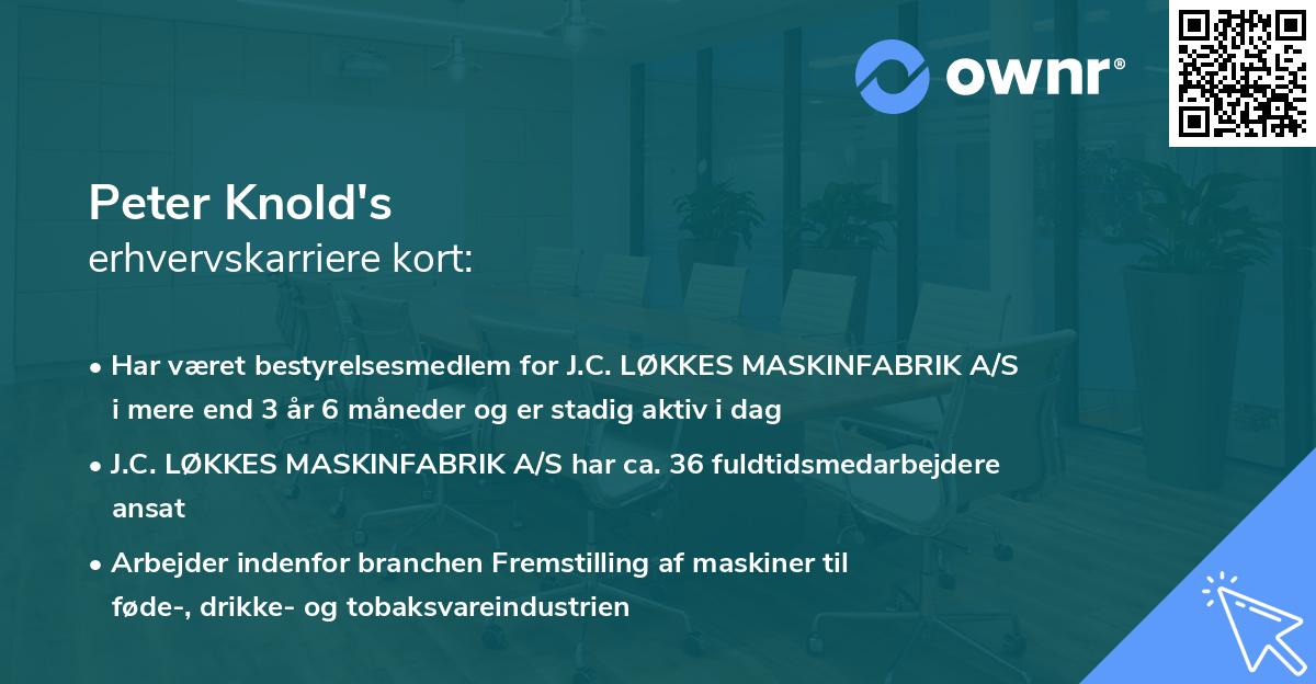 Peter Knold's erhvervskarriere kort