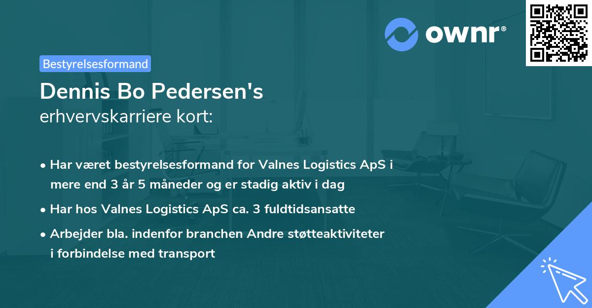 Dennis Bo Pedersen's erhvervskarriere kort