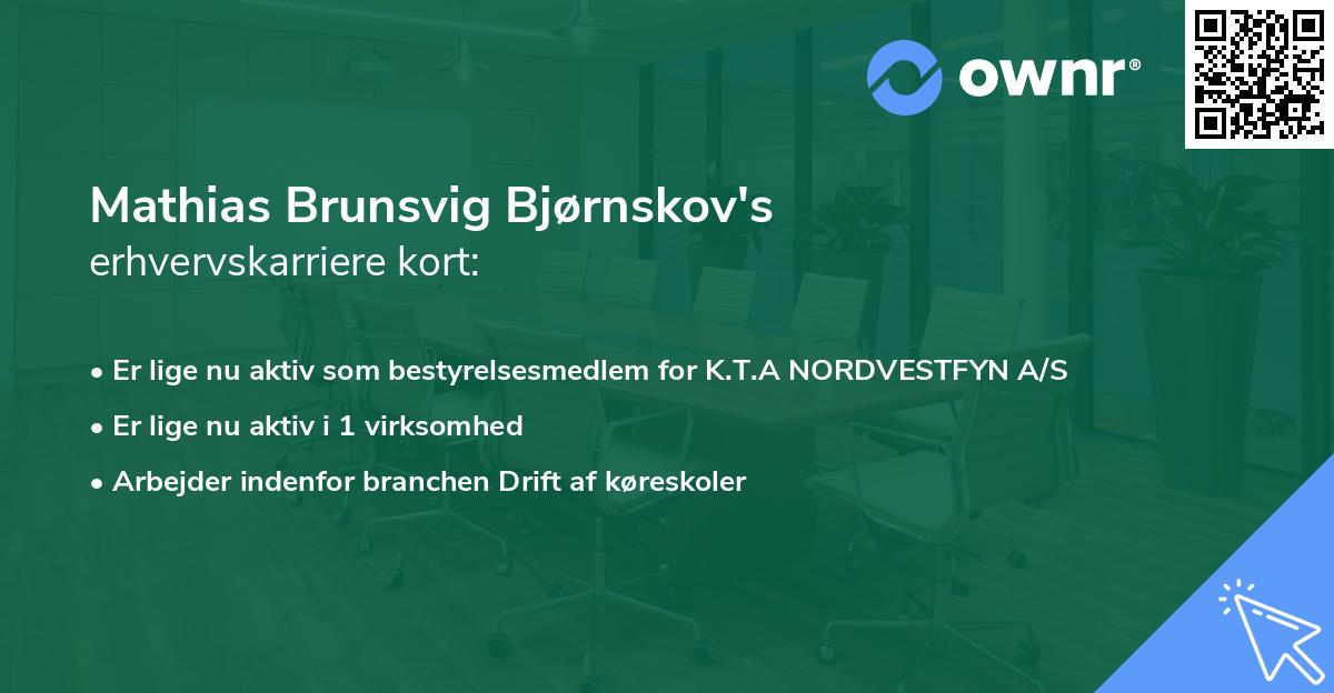 Mathias Brunsvig Bjørnskov's erhvervskarriere kort