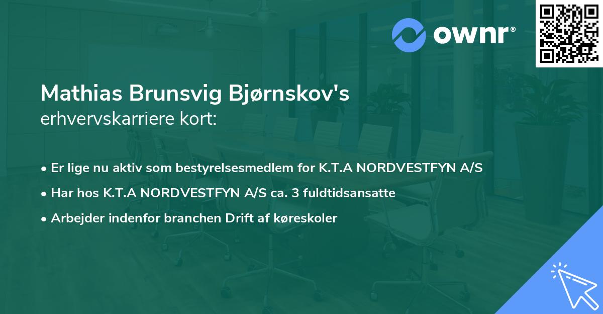 Mathias Brunsvig Bjørnskov's erhvervskarriere kort