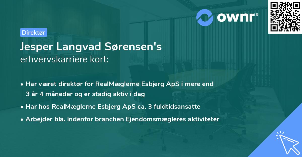 Jesper Langvad Sørensen's erhvervskarriere kort