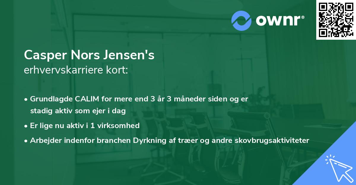 Casper Nors Jensen's erhvervskarriere kort