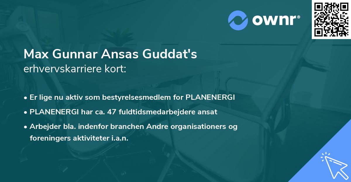 Max Gunnar Ansas Guddat's erhvervskarriere kort