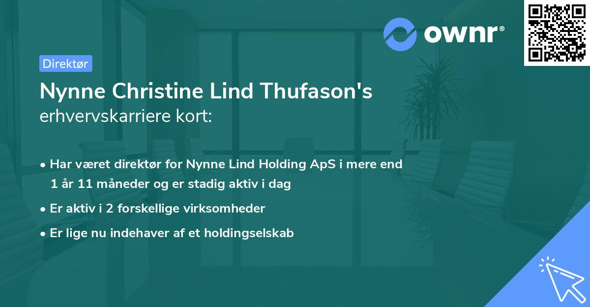 Nynne Christine Lind Thufason's erhvervskarriere kort