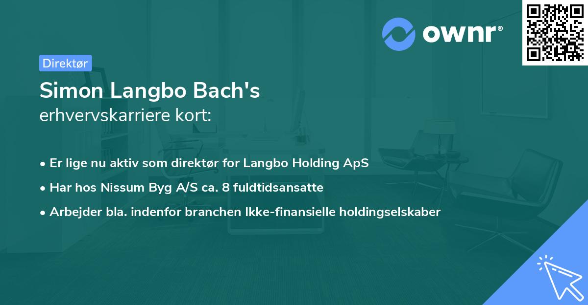 Simon Langbo Bach's erhvervskarriere kort